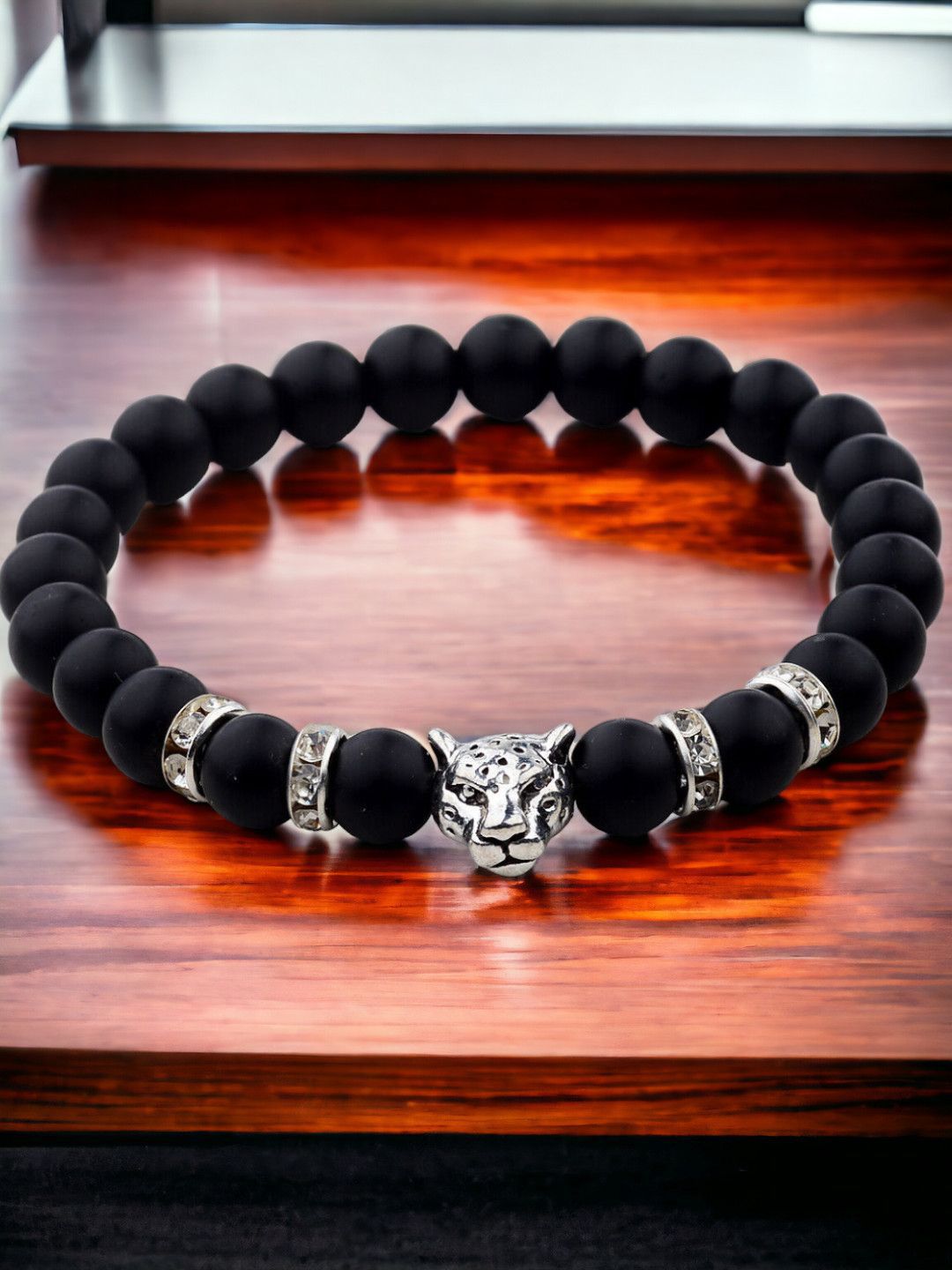 fabula Men Beaded Elasticated Bracelet