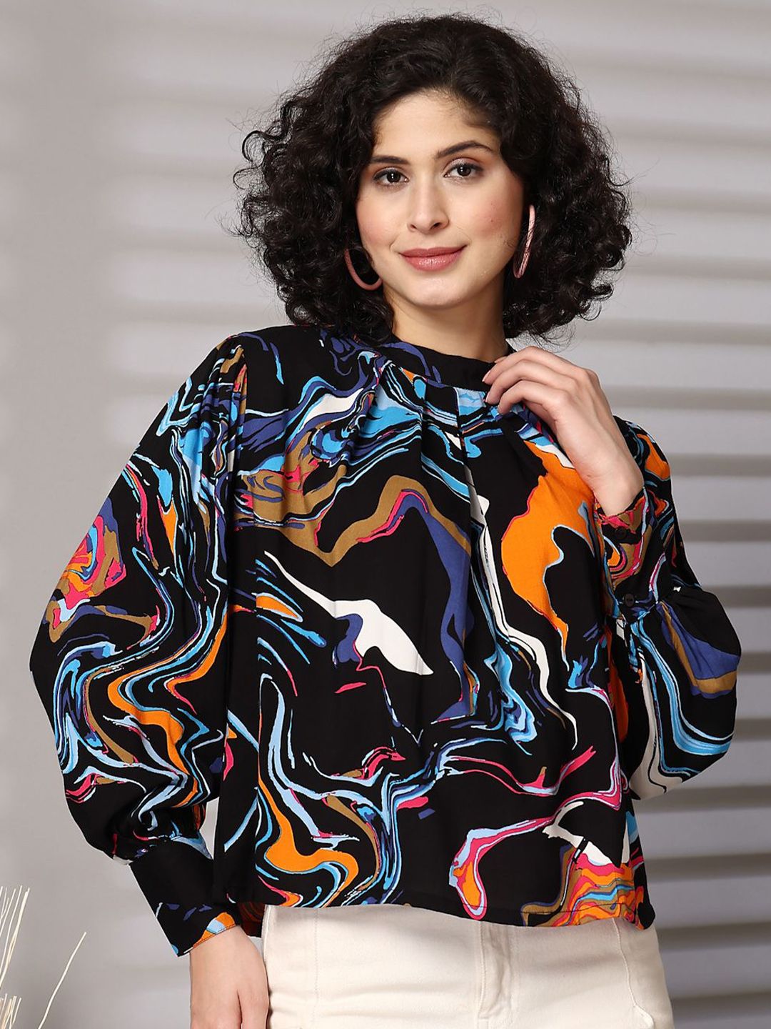 plusS Women Abstract Printed Top
