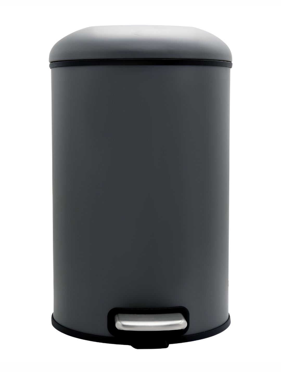 Pano Grey & Black Stainless Steel Pedal Dustbin With Lid 5L