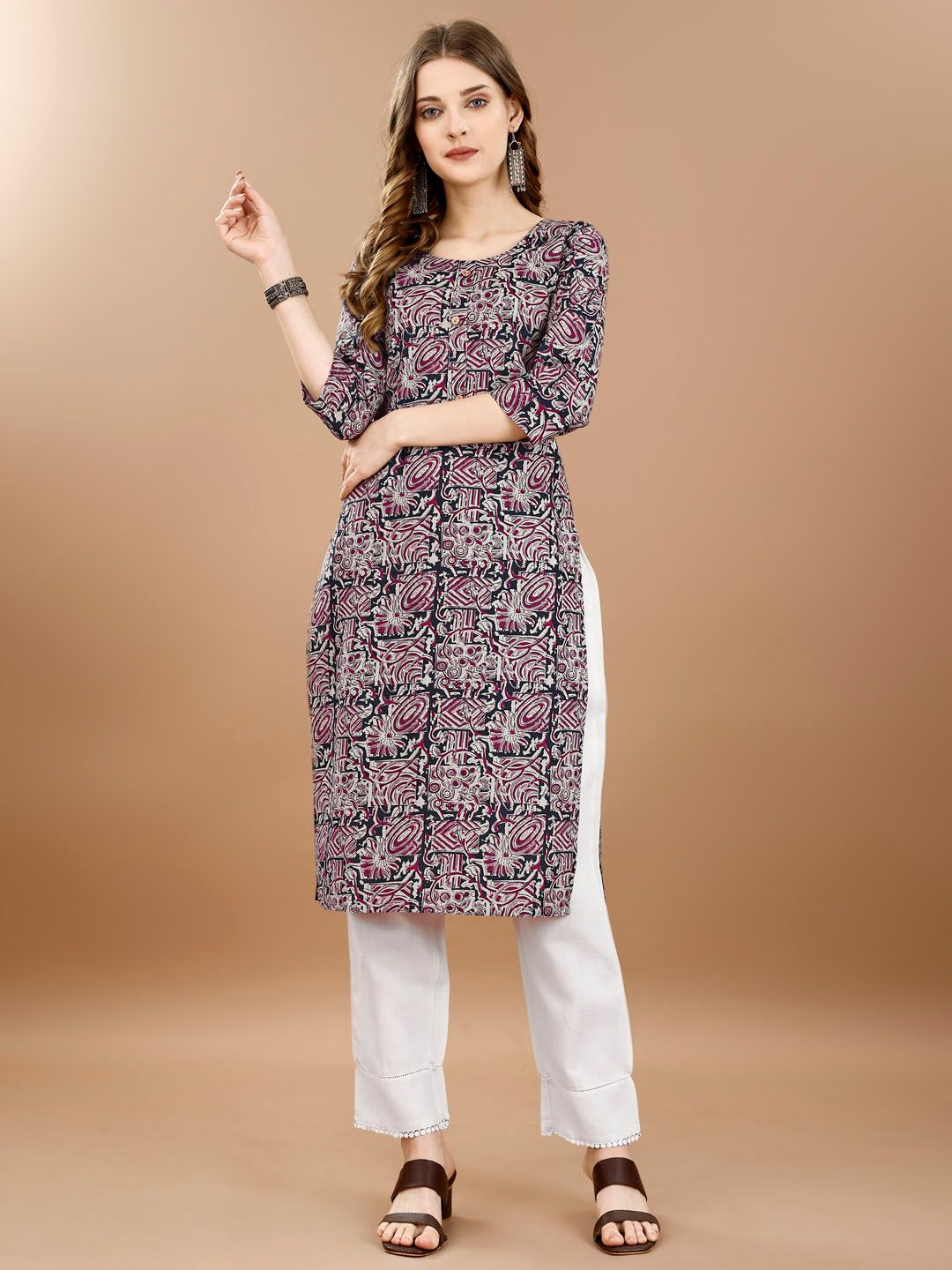 KUNDAN FAB Women Cotton Abstract Printed Kurta