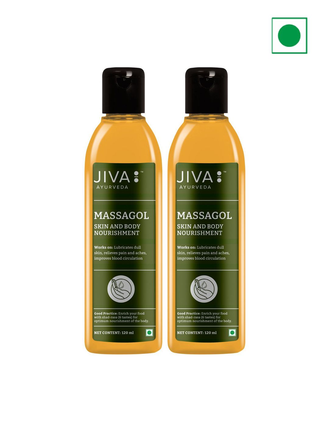 Jiva Set Of 2 Massagol Oil For Skin & Body Nourishment - 120ml Each
