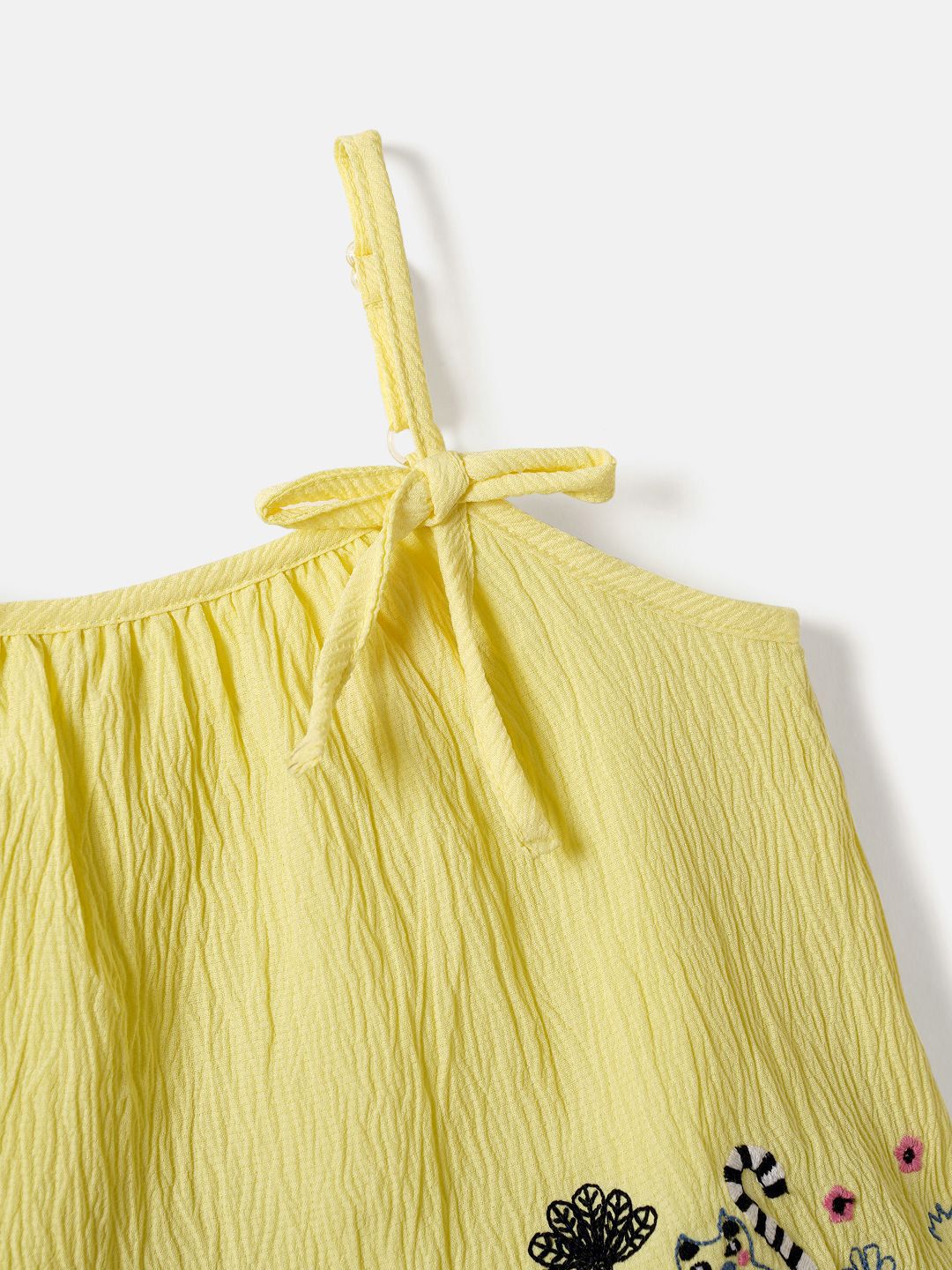 Yellow Jungle Embroidered Clothing Set for Girls 6