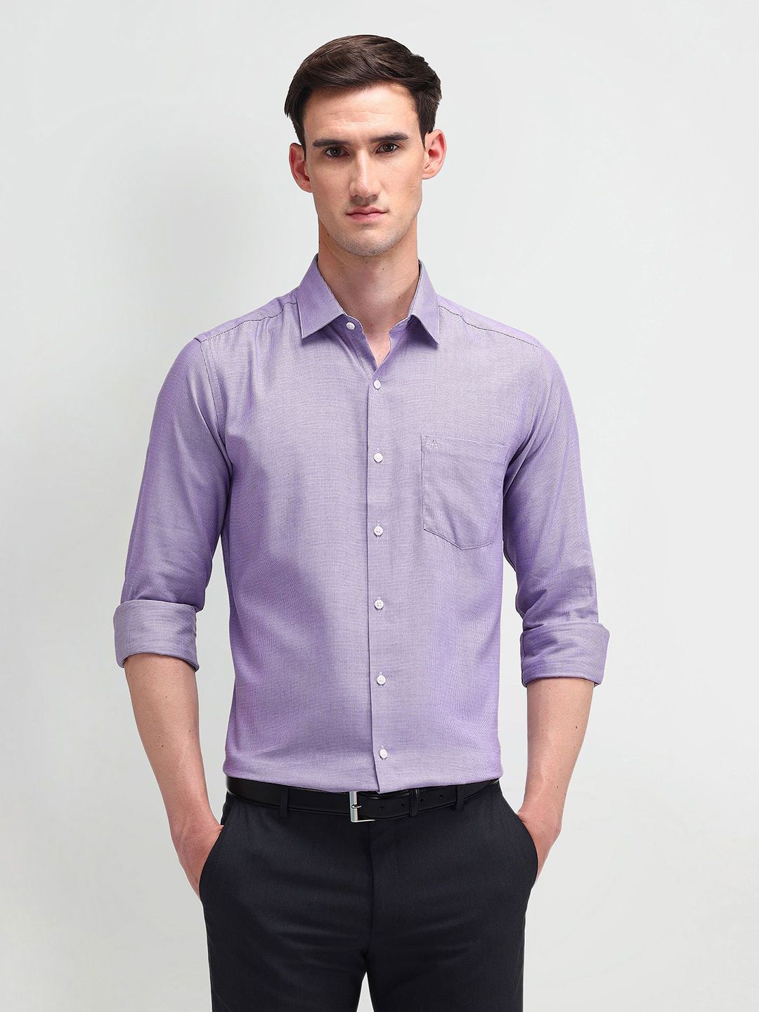 Arrow Men Comfort Spread Collar Micro Ditsy Printed Cotton Slim Fit Formal Shirt