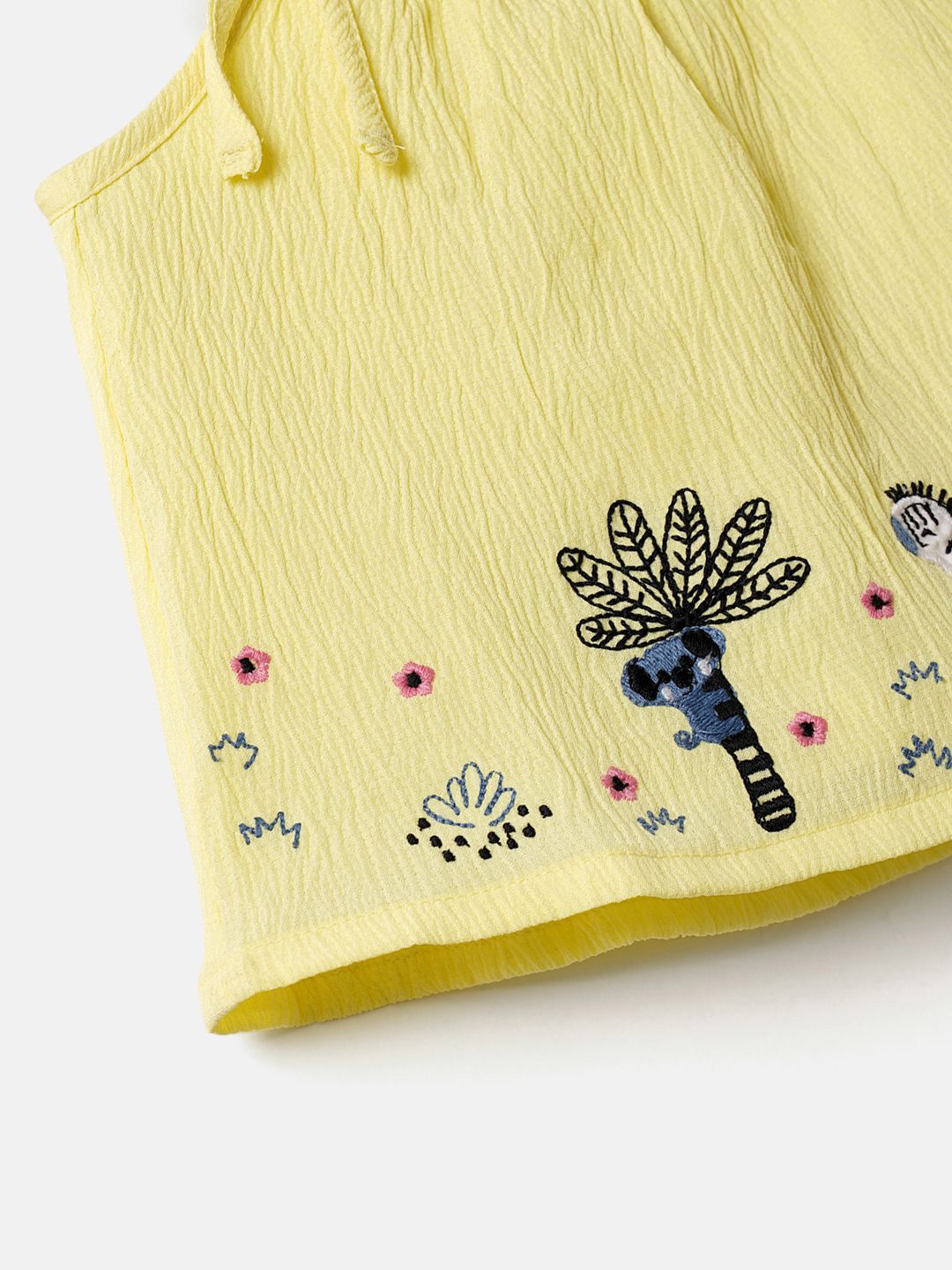 Yellow Jungle Embroidered Clothing Set for Girls 7