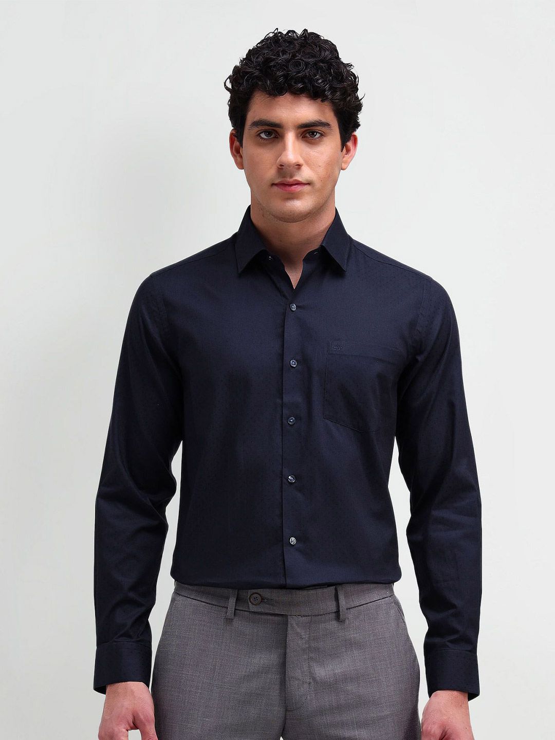 Arrow Men Modern Spread Collar Micro Ditsy Printed Cotton Slim Fit Formal Shirt
