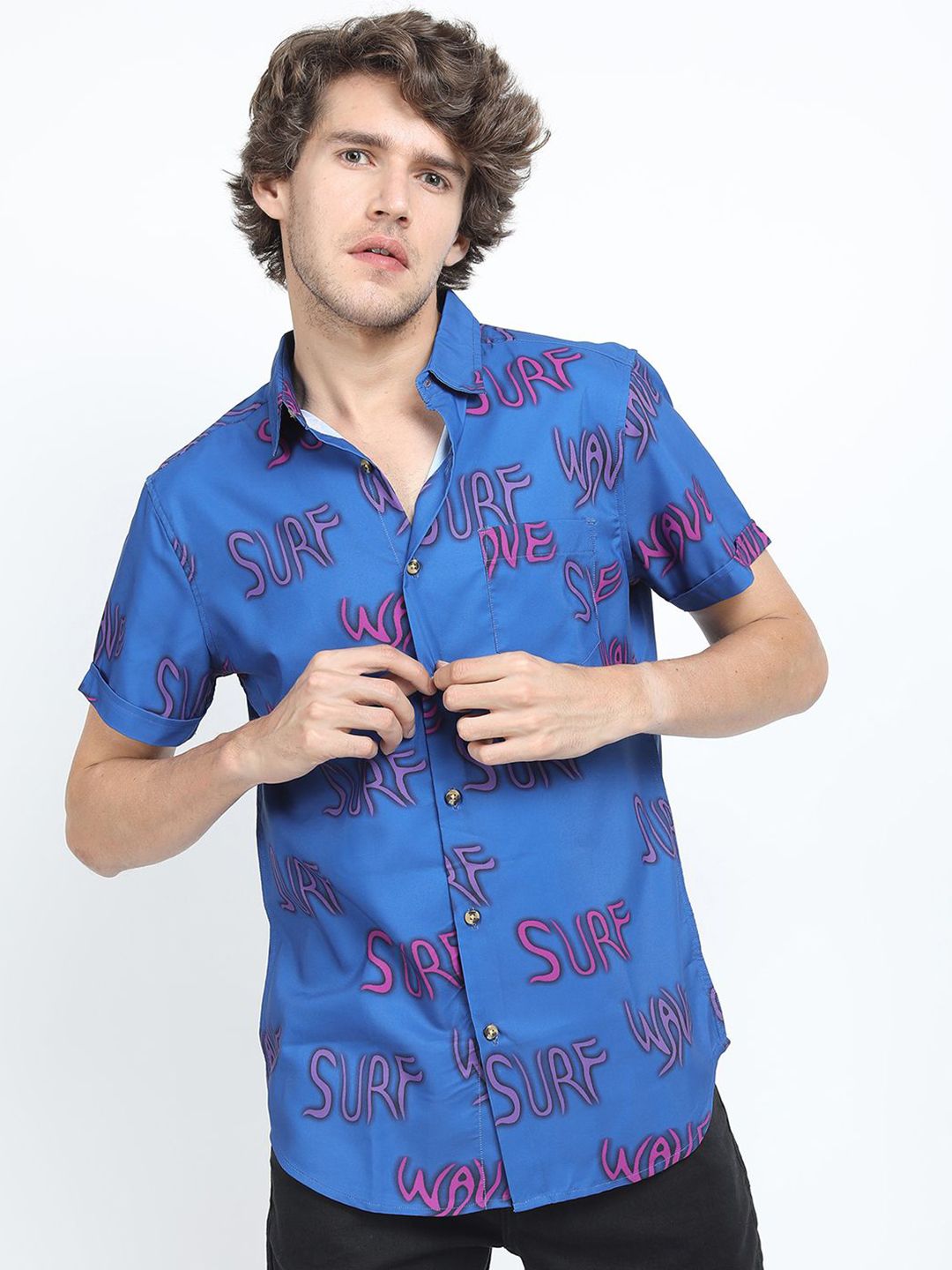 LOCOMOTIVE Men Premiums Printed Casual Slim Fit Shirt