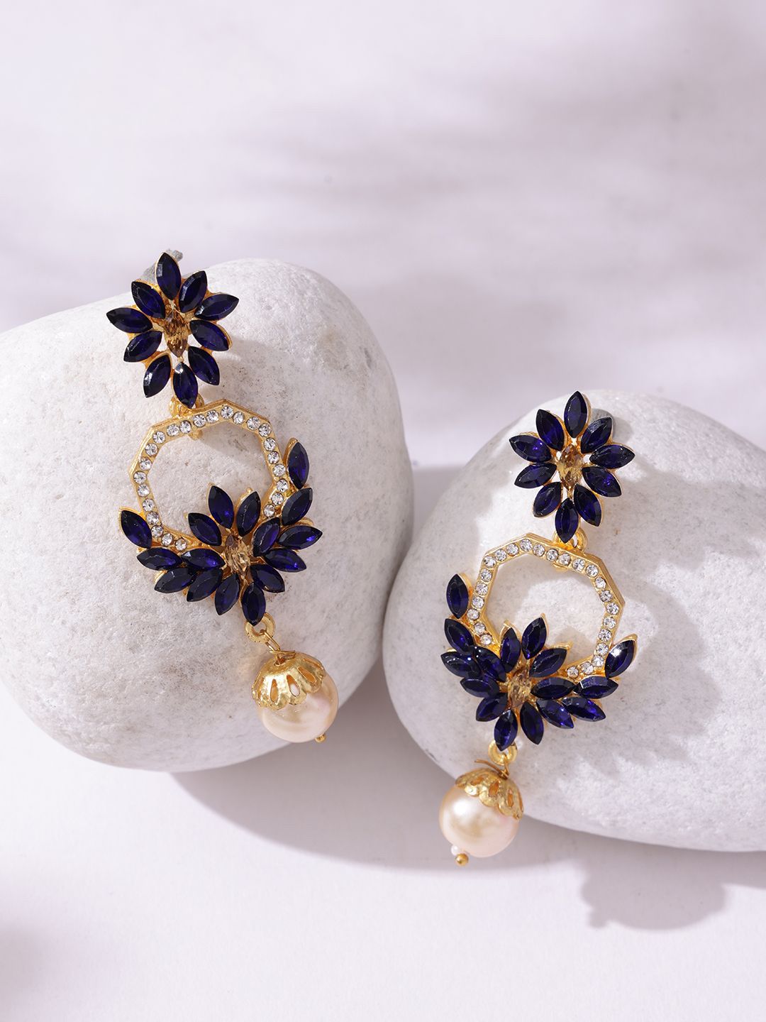 Buy PANASH Gold Plated Contemporary Drop Earrings -  - Accessories for Women