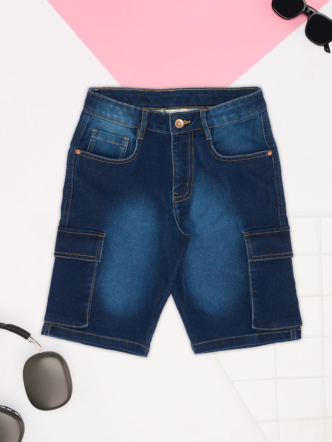 Pantaloons Junior Boys Regular Fit Mid-Rise Denim Shorts