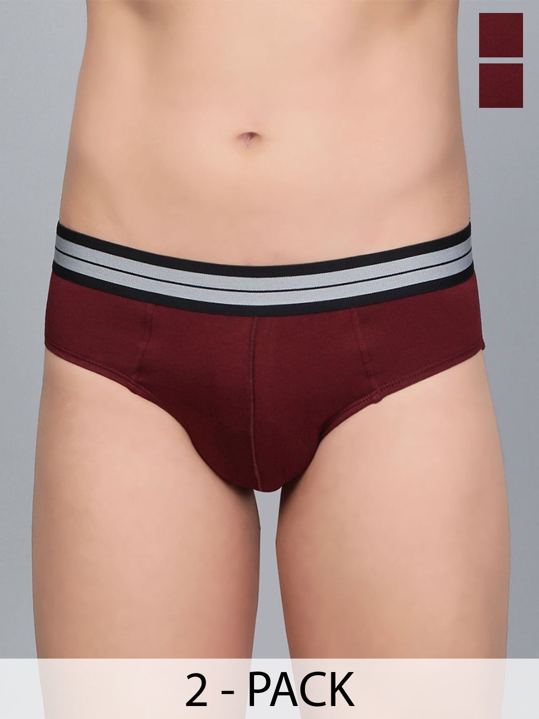 Buy Mast & Harbour Men Pack Of 2 Mid Rise Basic Briefs MnH_003_BRF_MRN/GB/_2PC -  - Apparel for Men