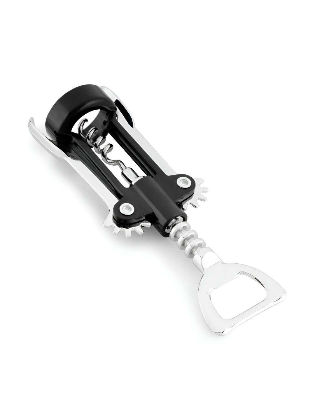 Fackelmann Black Satinless Steel Zinc Alloy Corkscrew Bottle Opener