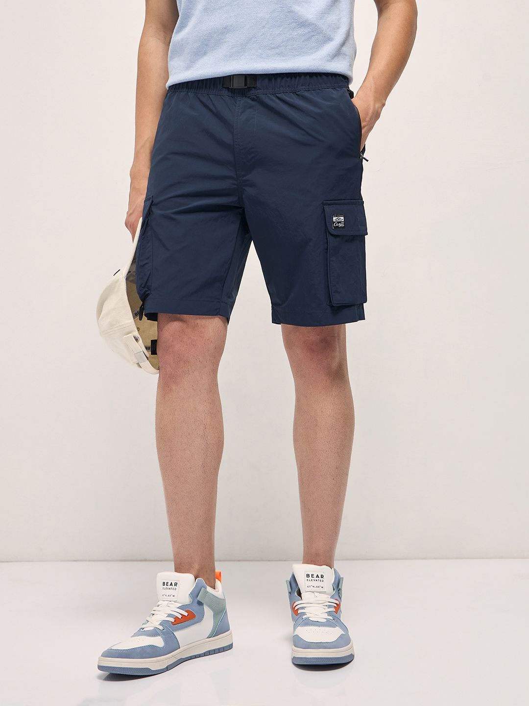 THE BEAR HOUSE Men Solid Relaxed Fit Cargo Shorts