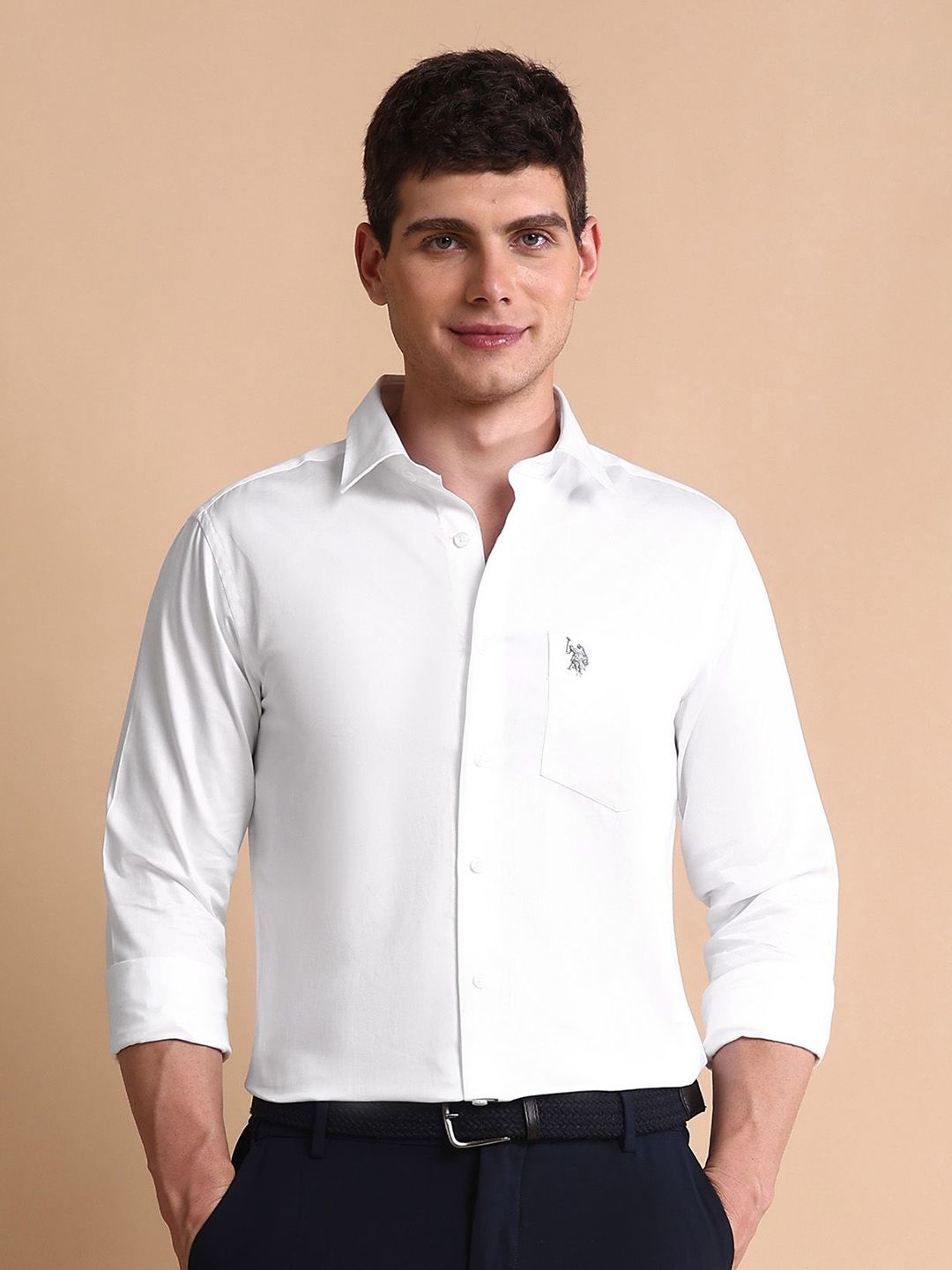 U.S. Polo Assn. Opaque Pure Cotton Classic Tailored Fit Casual Shirt