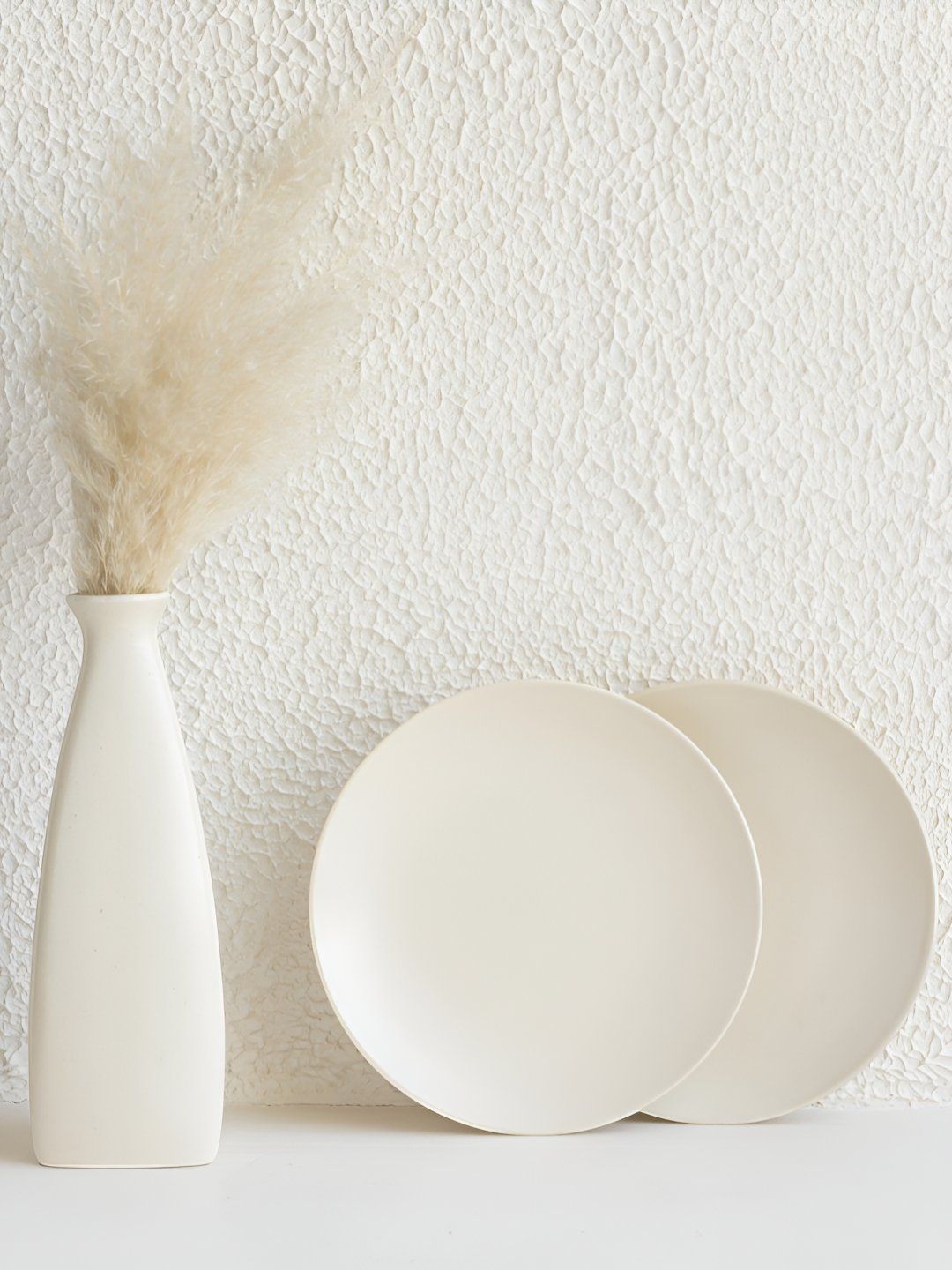 Claymistry White 2 Pieces Ceramic Dishwasher and Microwave Safe Plates