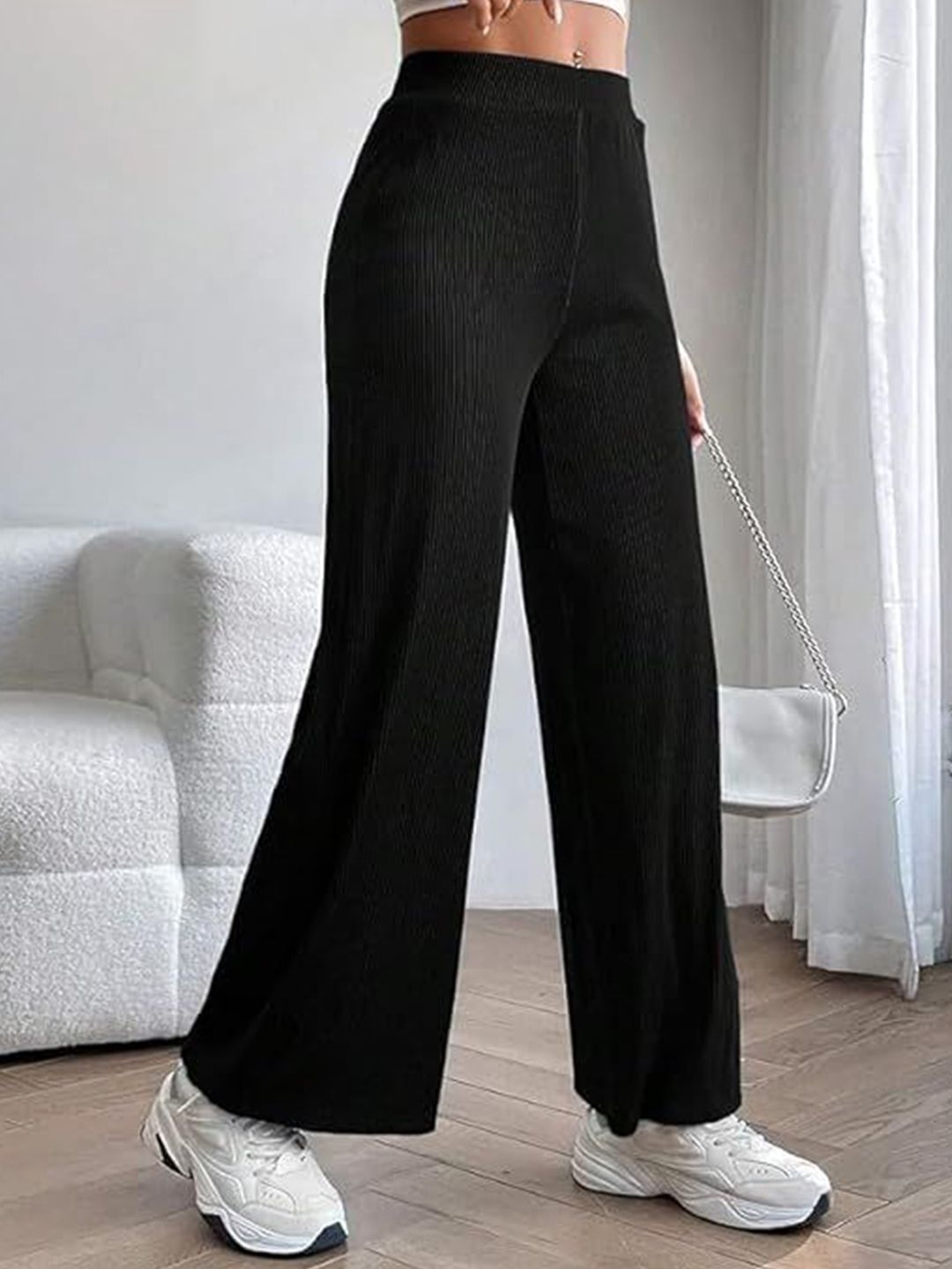 DIGITAL SHOPEE Women Loose Fit High-Rise Trousers