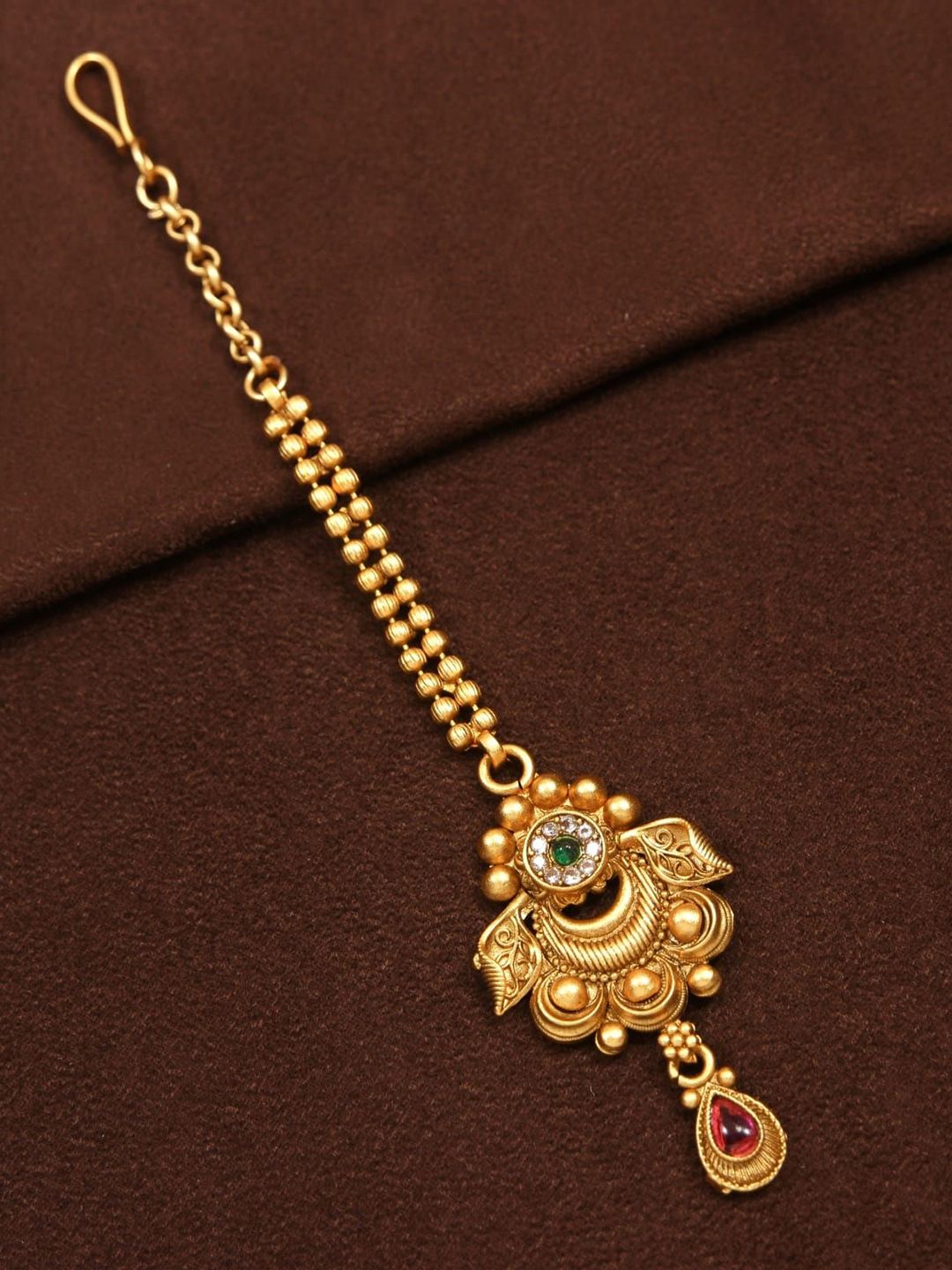SGA FASHION Gold Plated Maang Tikka Head Jewellery