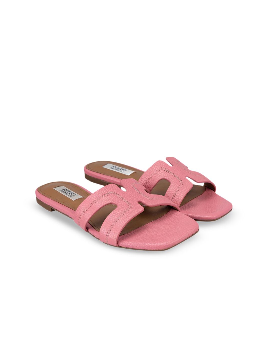 ROSSO BRUNELLO Women Leather Open Toe Flats