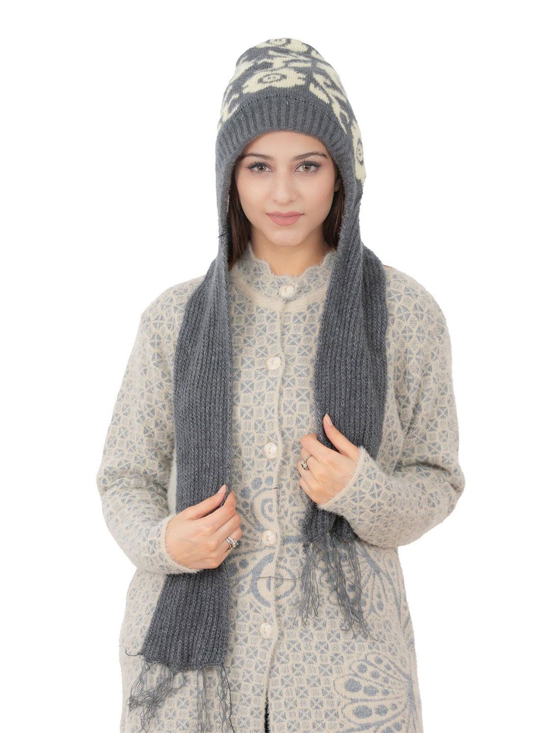 Amoldo Women Printed Woollen Beanie