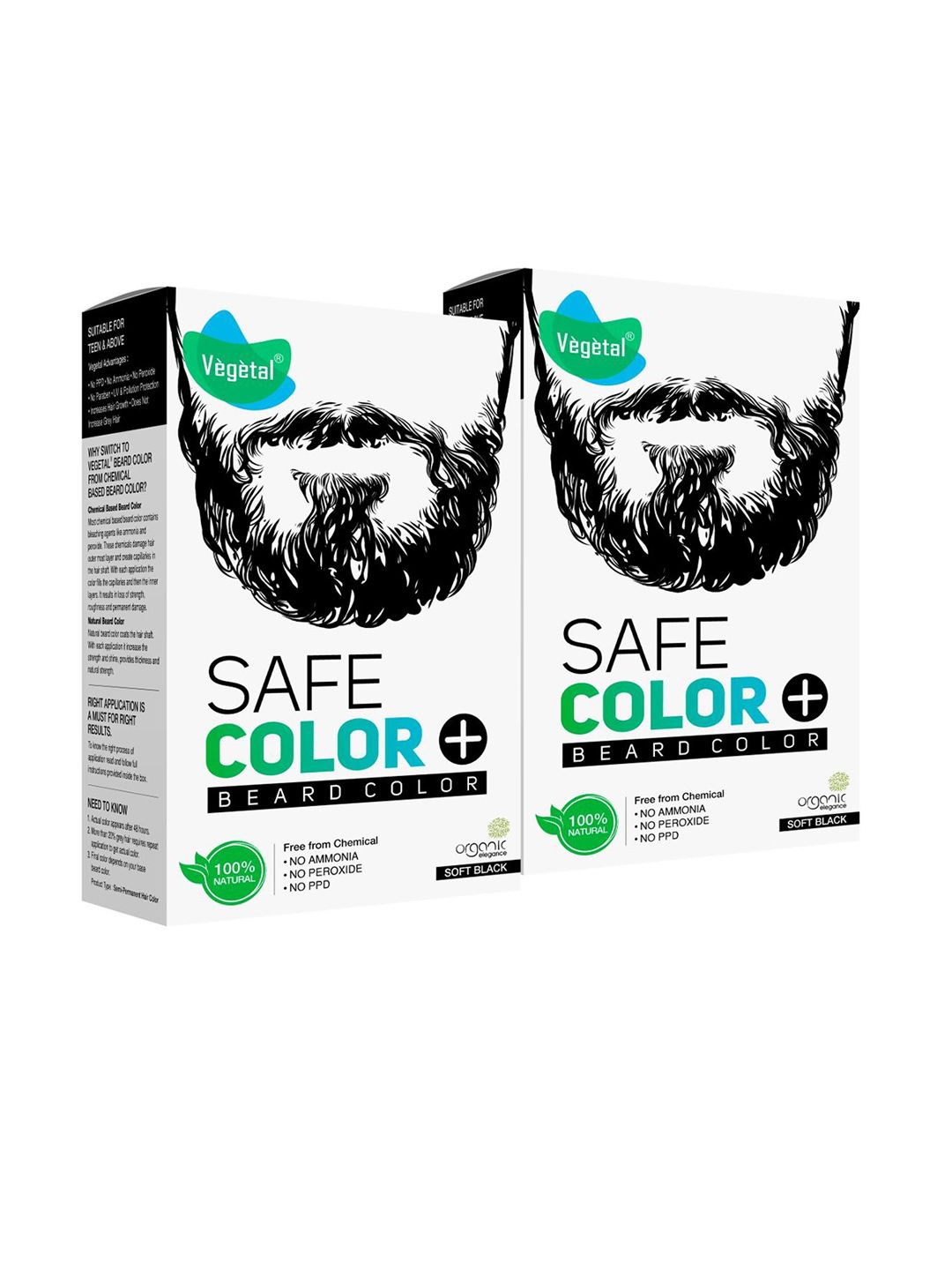 Vegetal Set Of 2 Safe Color- 25 g Each - Soft Black