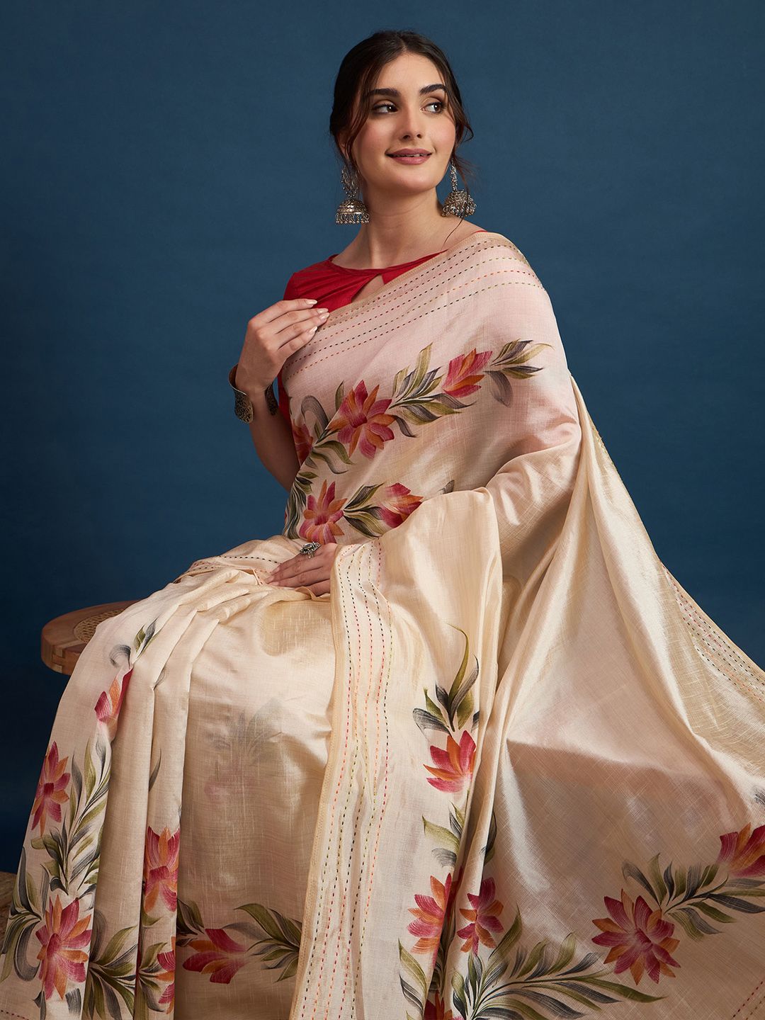 Sangria Floral Printed Saree