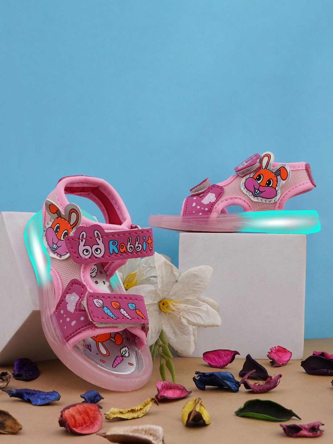 BAESD Girls Rabit Character Led Light Dancing Comfort Sandals