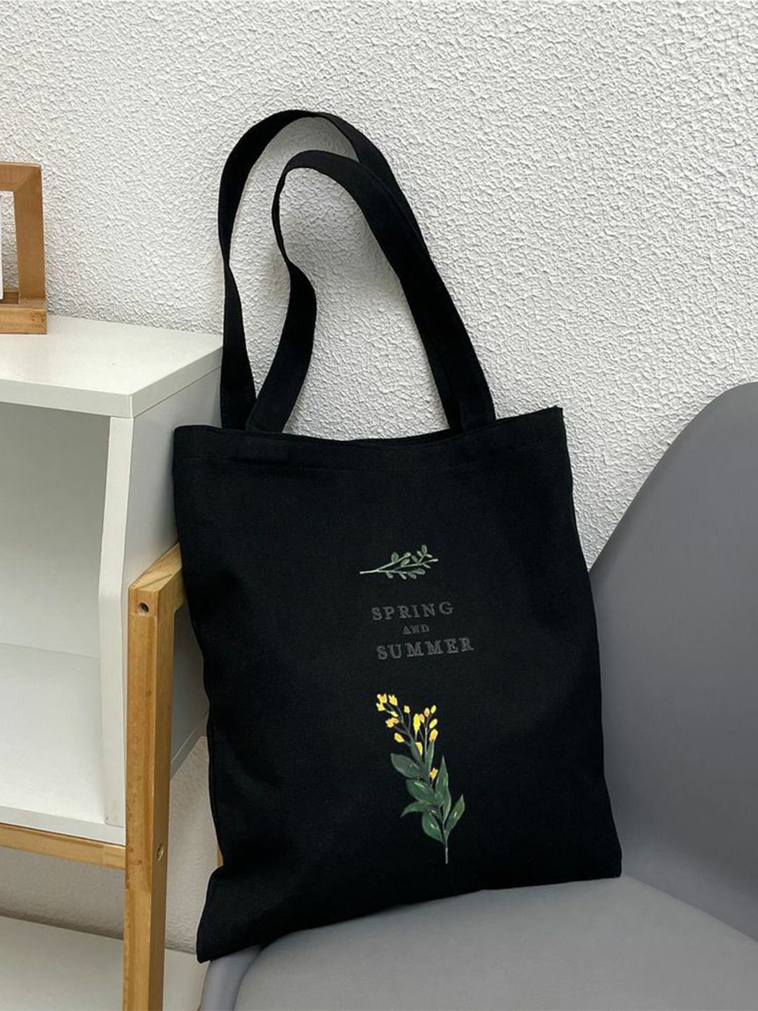 the sack co Graphic Printed Canvas Oversized Shopper Tote Bag