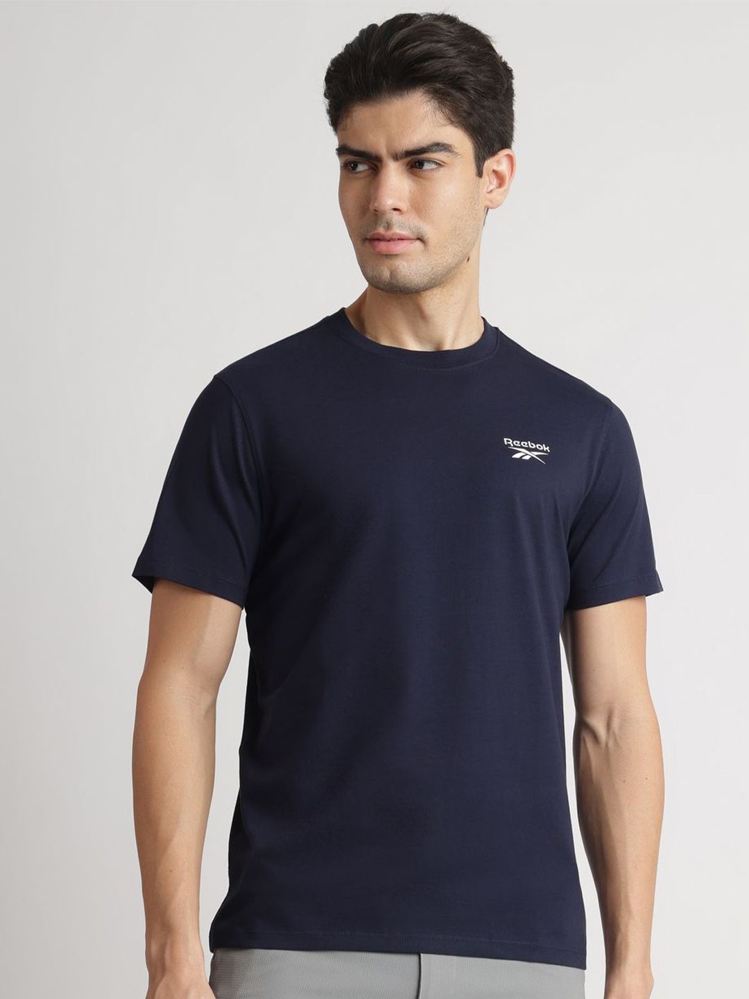 Reebok Brand Logo Printed Round Neck T-Shirt