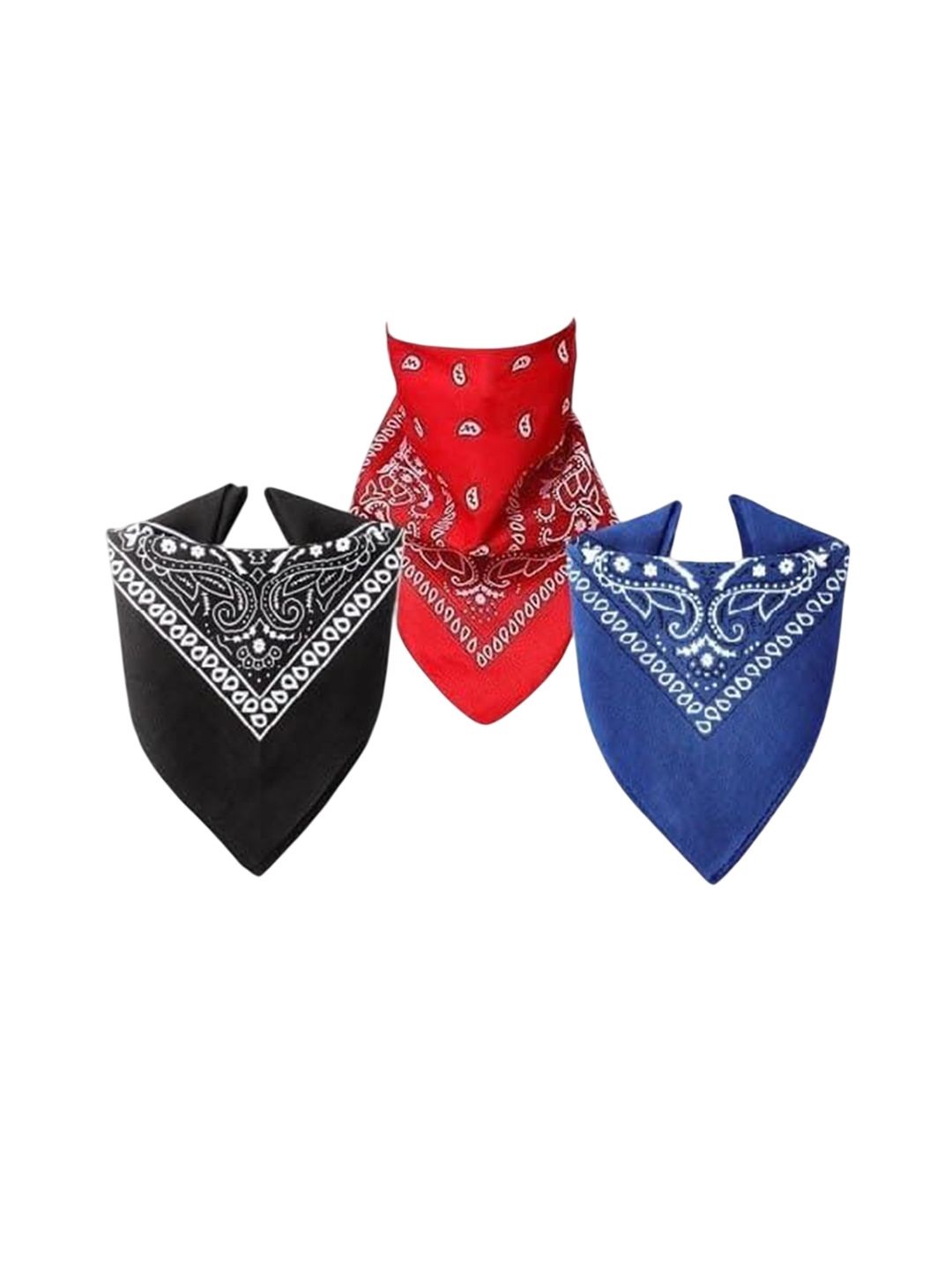 PAROPKAR Pack Of 3 Paisley Printed Pure Cotton Handkerchiefs