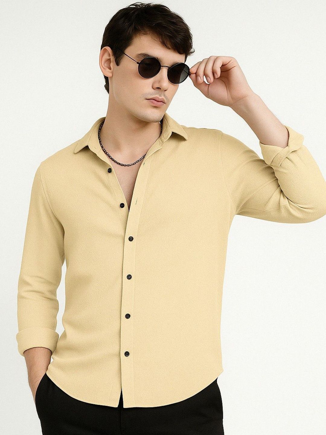 VORTEX Popcorn Textured Long Sleeves Shirt