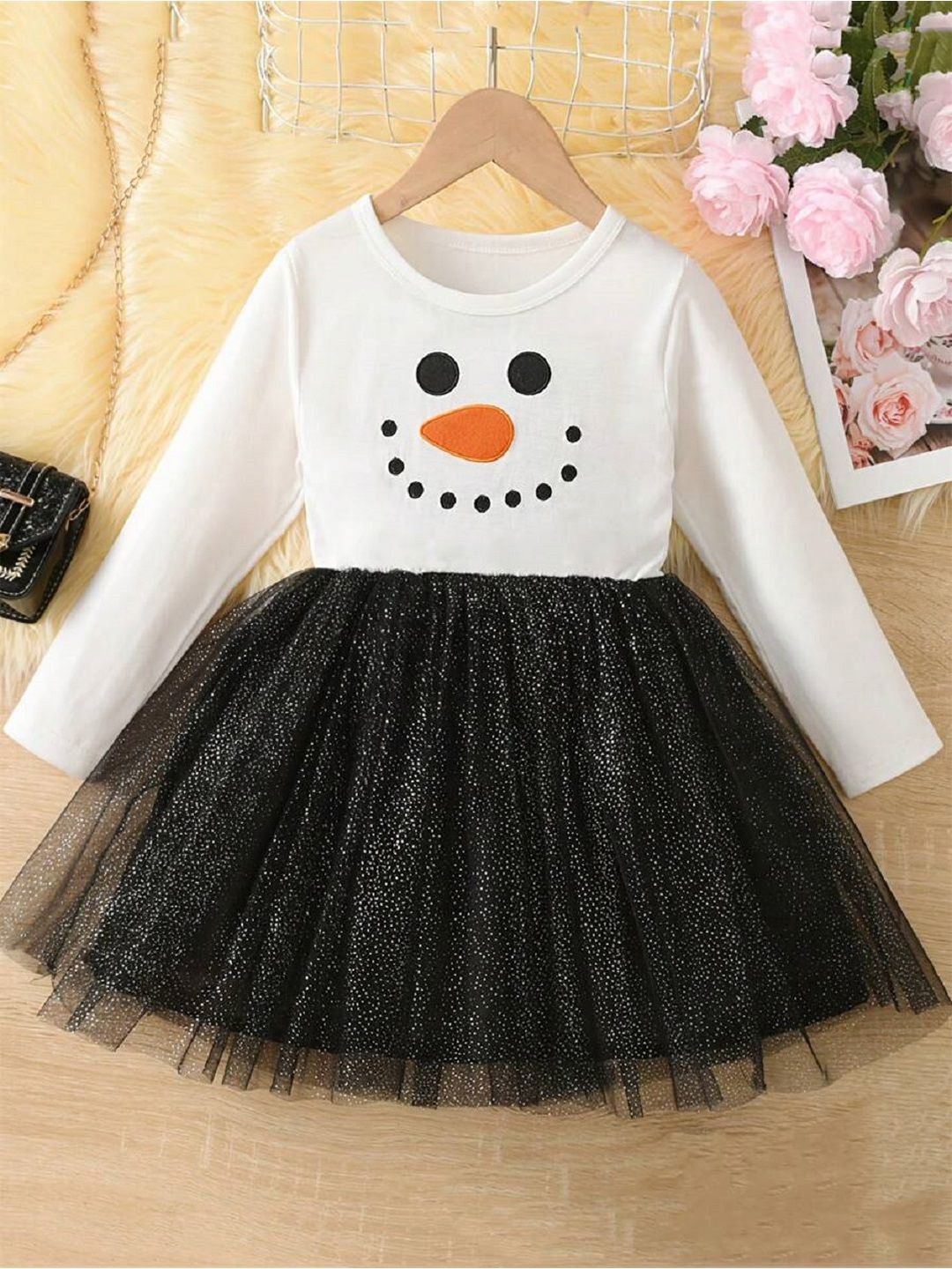 White World Girls Printed Fit & Flare Dress