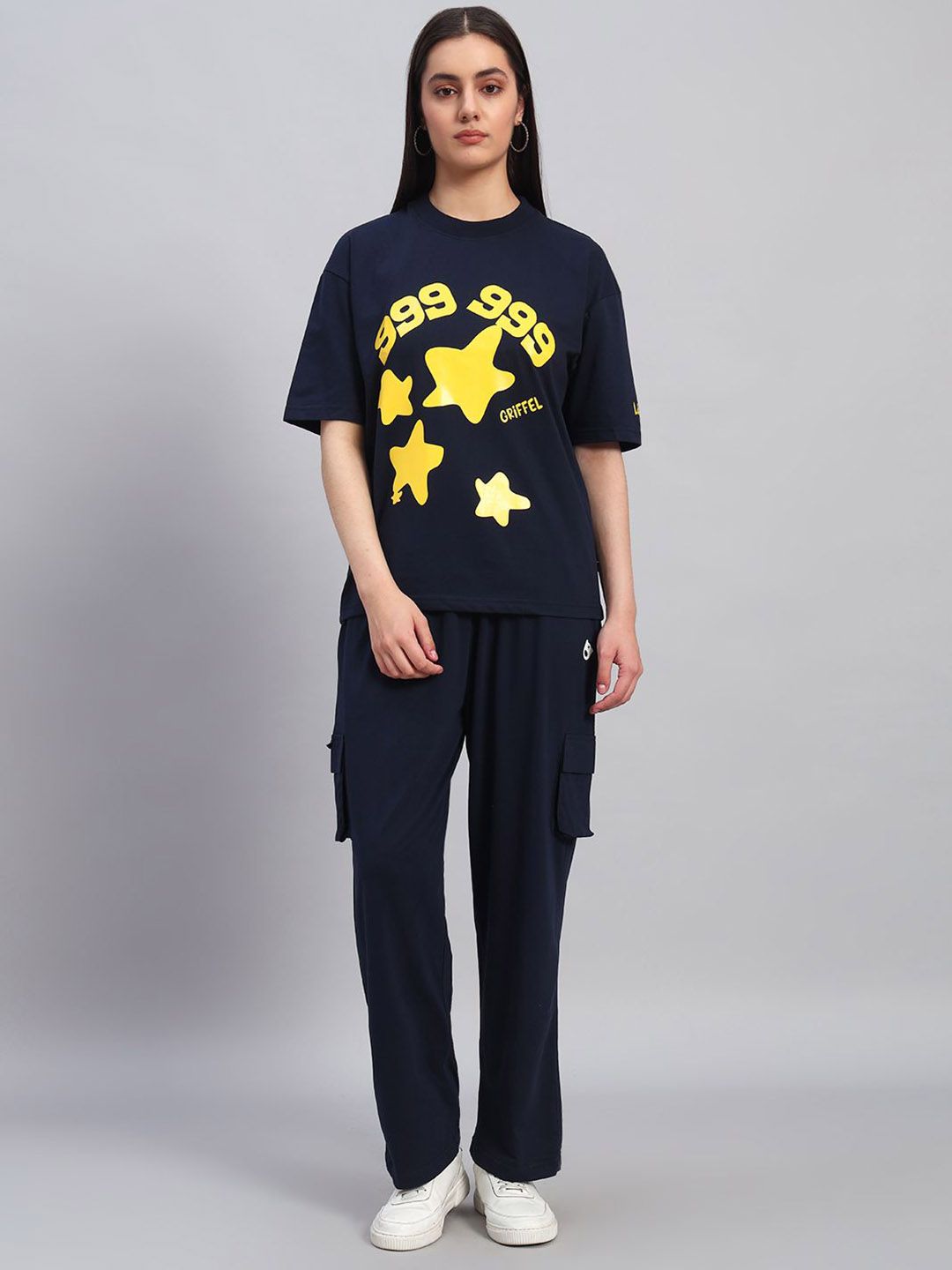 GRIFFEL Printed Oversized Pure Cotton Co-Ords