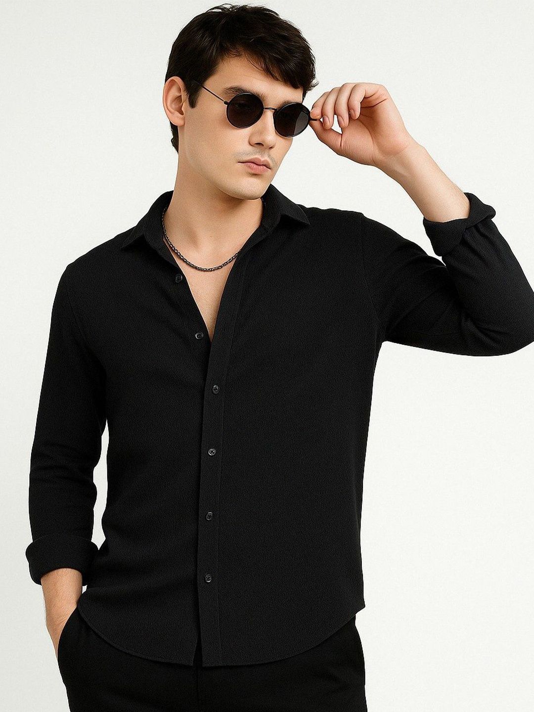 VORTEX Popcorn Textured Long Sleeves Shirt
