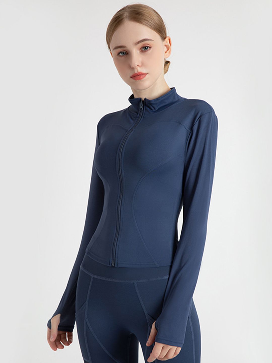 StyleCast Flex Women Mock Collar Lightweight Yoga Sporty Jacket