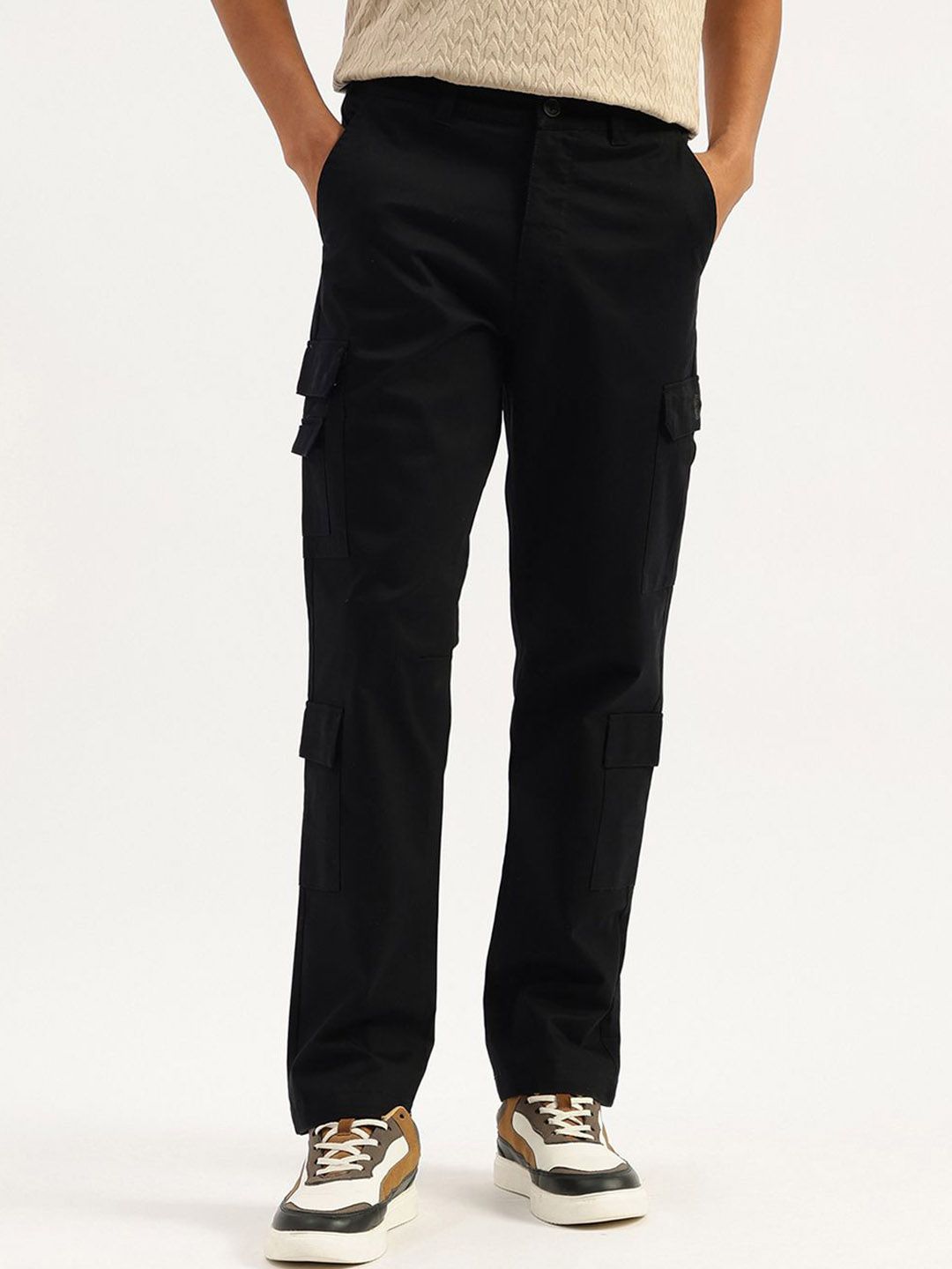 United Colors of Benetton Men Straight Fit Mid-Rise Cargos Trousers