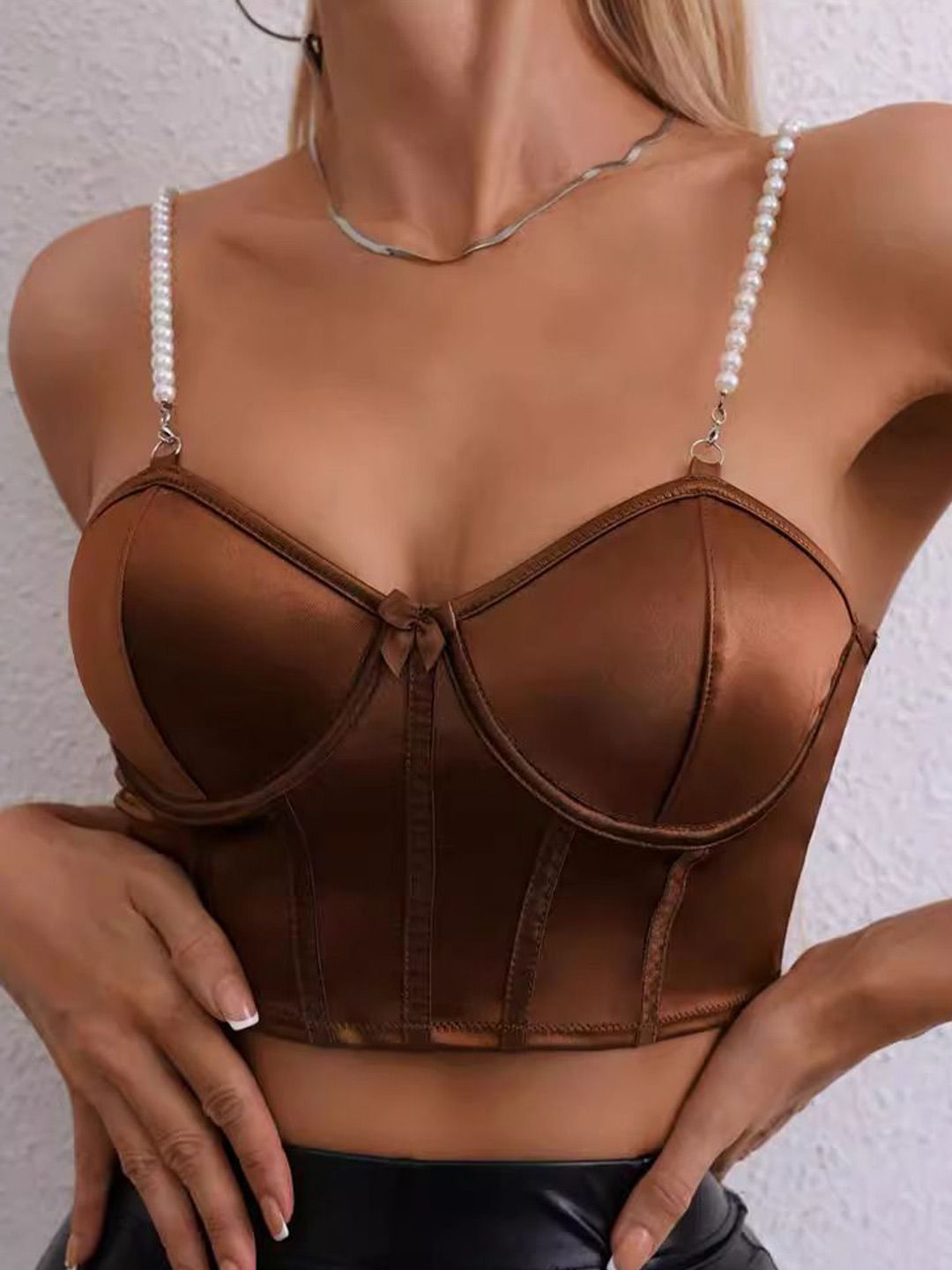 StyleCast Sweetheart Neck Bralette Crop Top