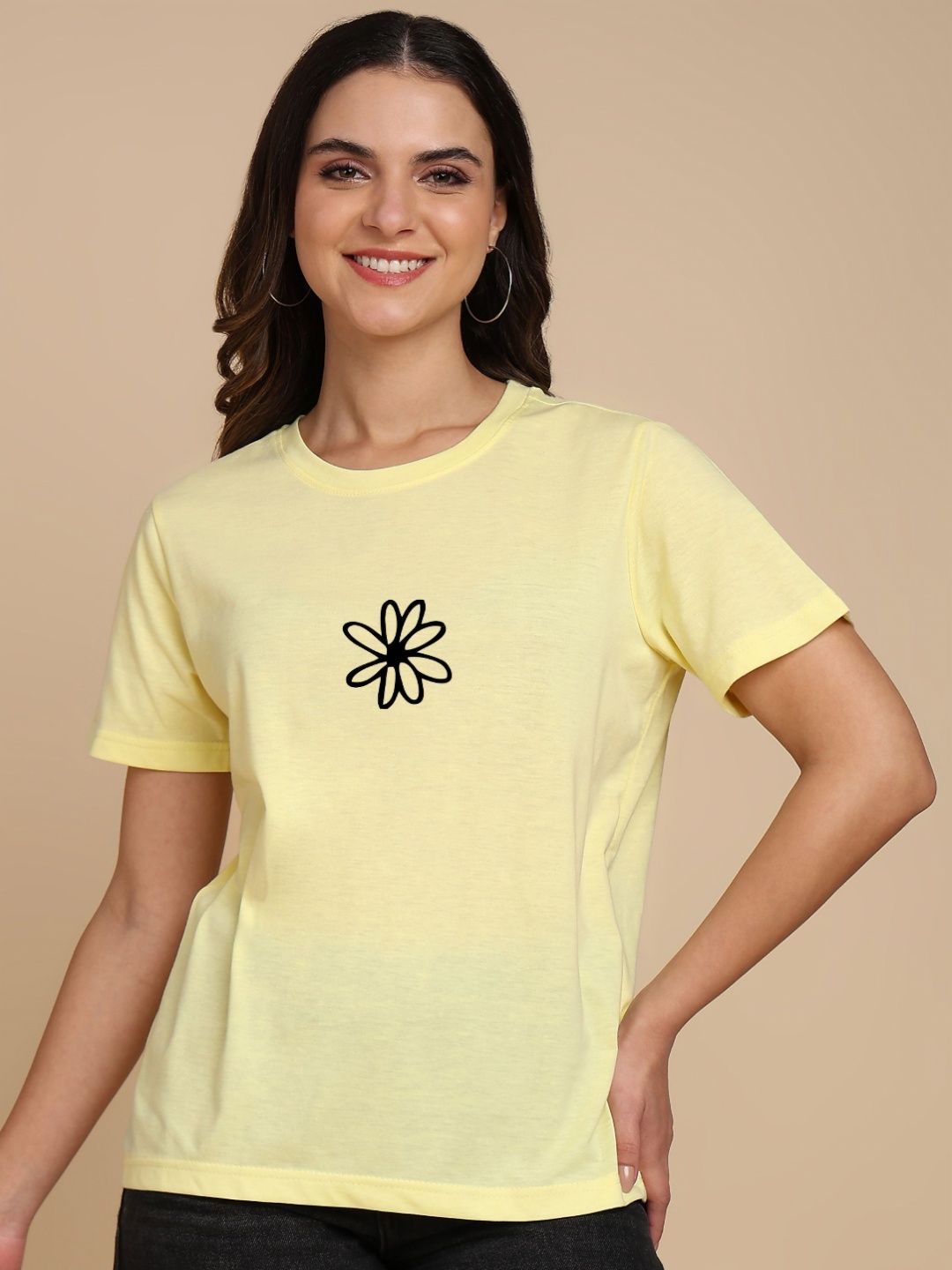 Adyavastram Women Typography Printed Extended Sleeves T-shirt