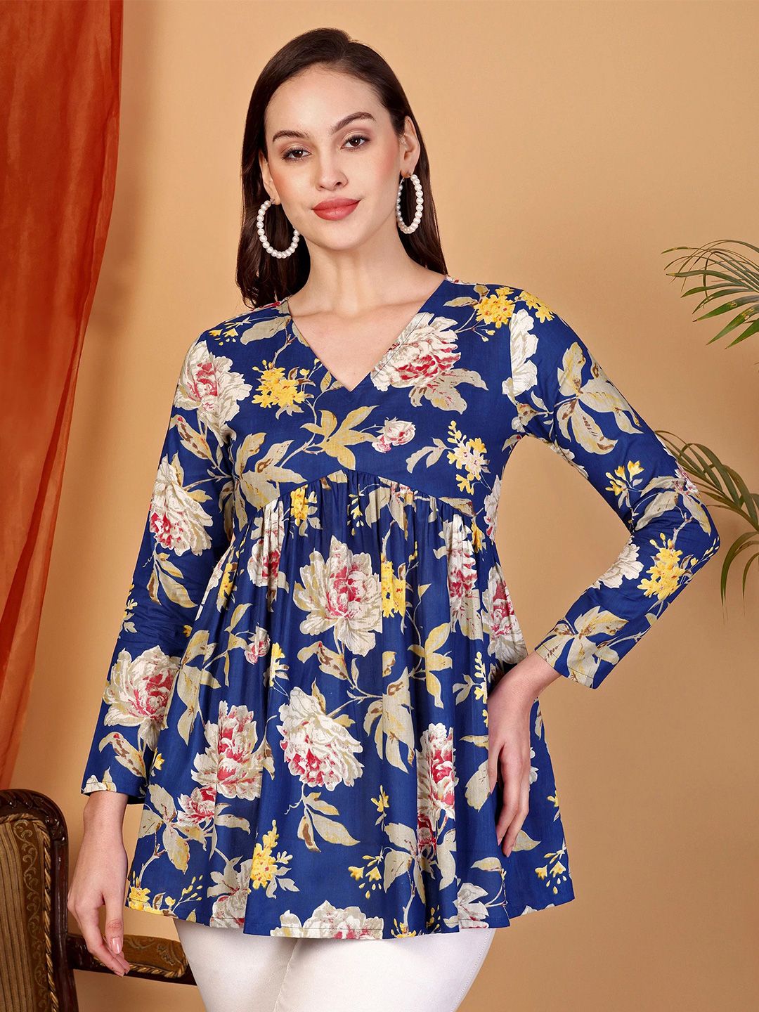 TARANJAL Women Floral Print A-Line Top