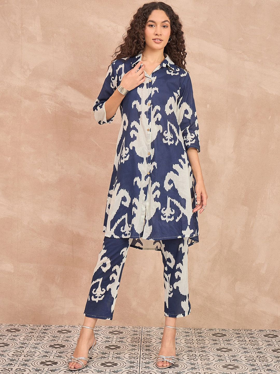BAESD Printed Pure Cotton Tunic & Trousers Co-Ord Set