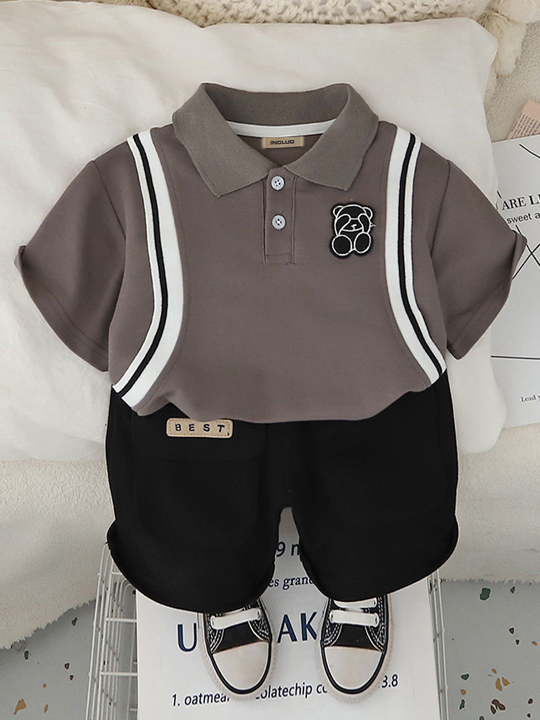 Buy INCLUD Side Striped T Shirt With Shorts -  - Apparel for Boys