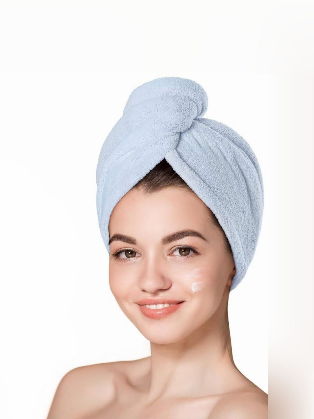 Fezora Microfiber Blue Solid 500GSM Super Soft Adult Regular Bath Towel-26x10In