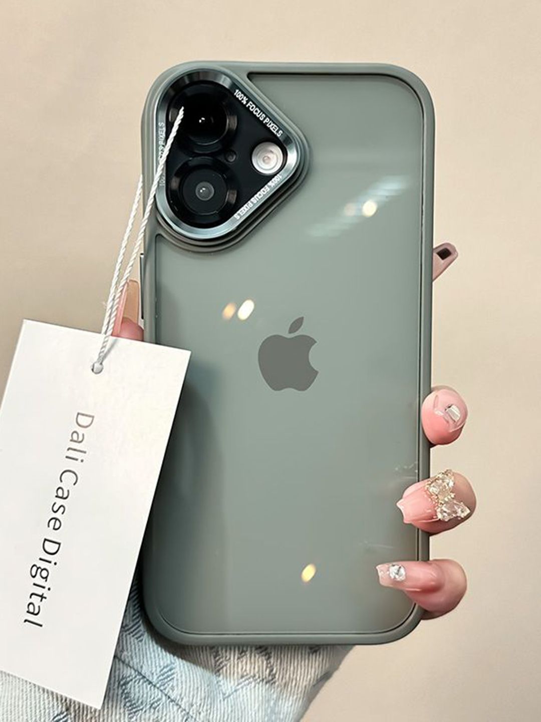 Luxury Kase Solid iPhone 16 Plus Transparent Camera Protection Slim Fit Design Back Case