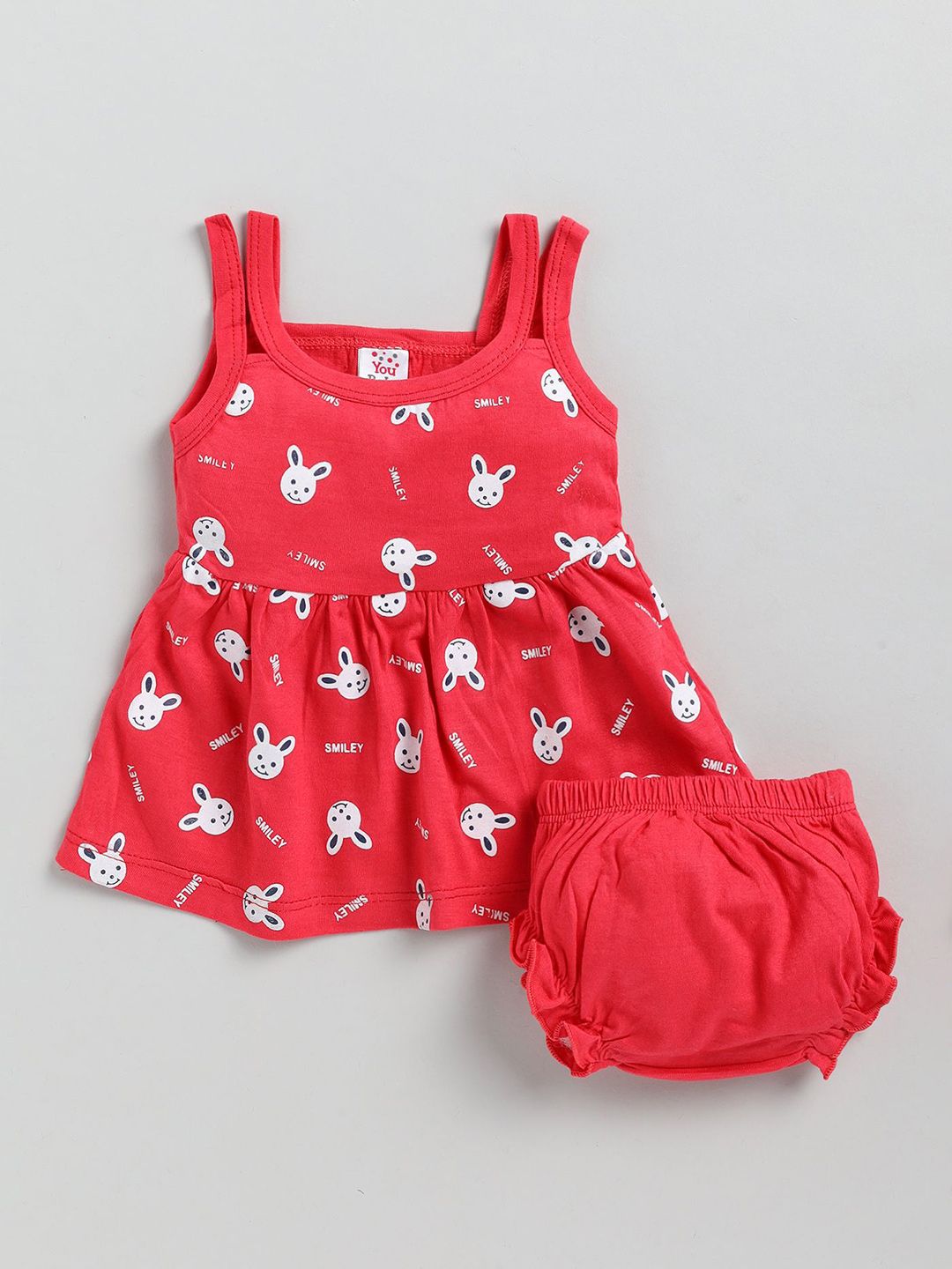 Girls Pack Of 2 Printed Sleeveless Pure Cotton Top With Shorts 4