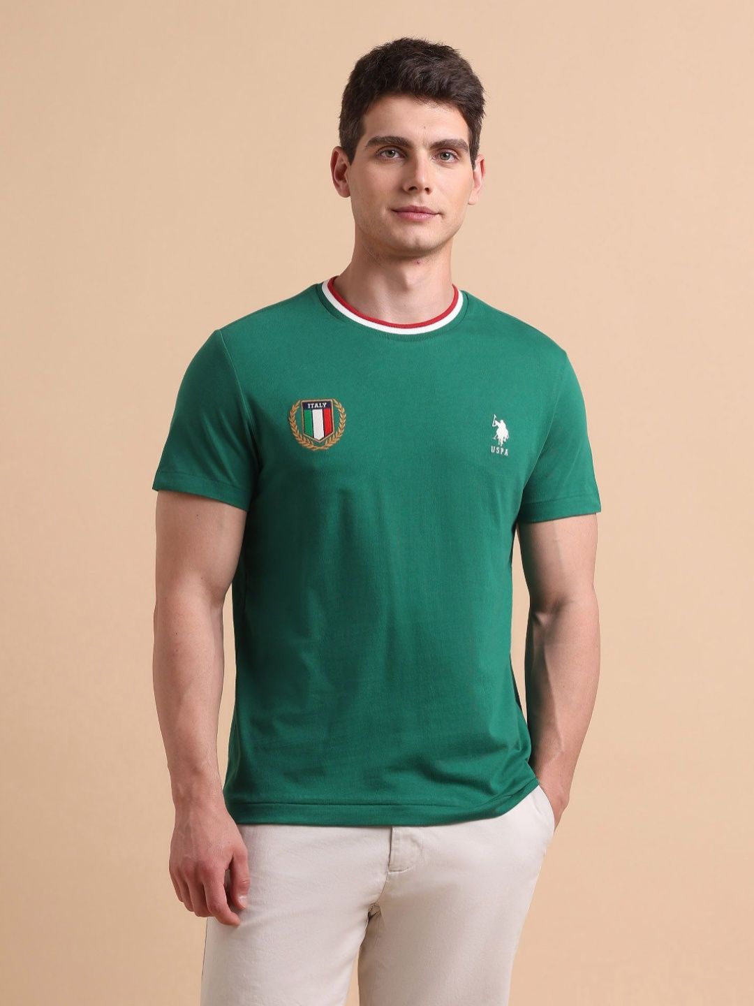 U.S. Polo Assn. Round Neck Pure Cotton Slim Fit T-shirt