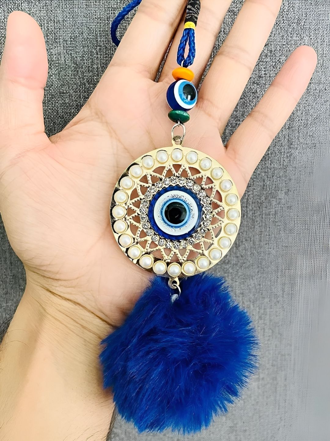 WARMINGO DE Evil Eye Metal Tasselled Matte Hanging Hall Wall Hangings-9.8In