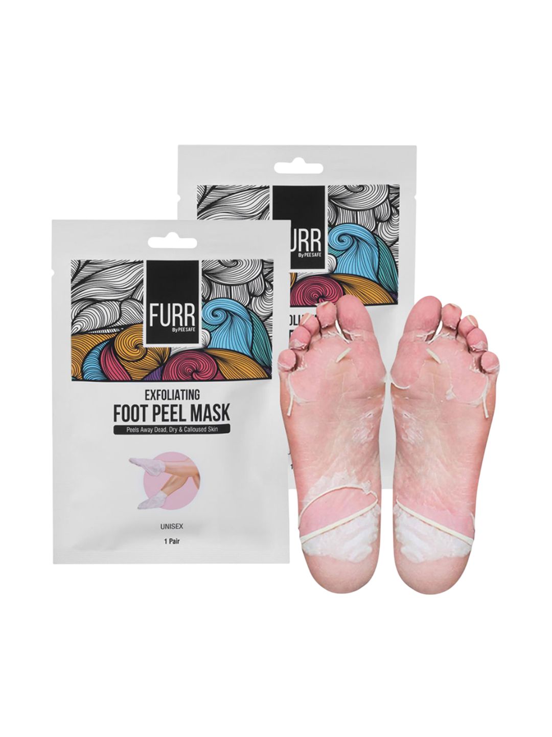 FURR Set Of 2 Exfoliating Foot Peel Mask For Hydrating & Moisturizing - 1 Pair Each
