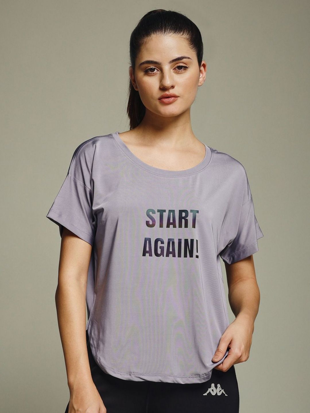 MKH Elevated Essentials Typography Printed Round Neck Relaxed Fit T-shirt