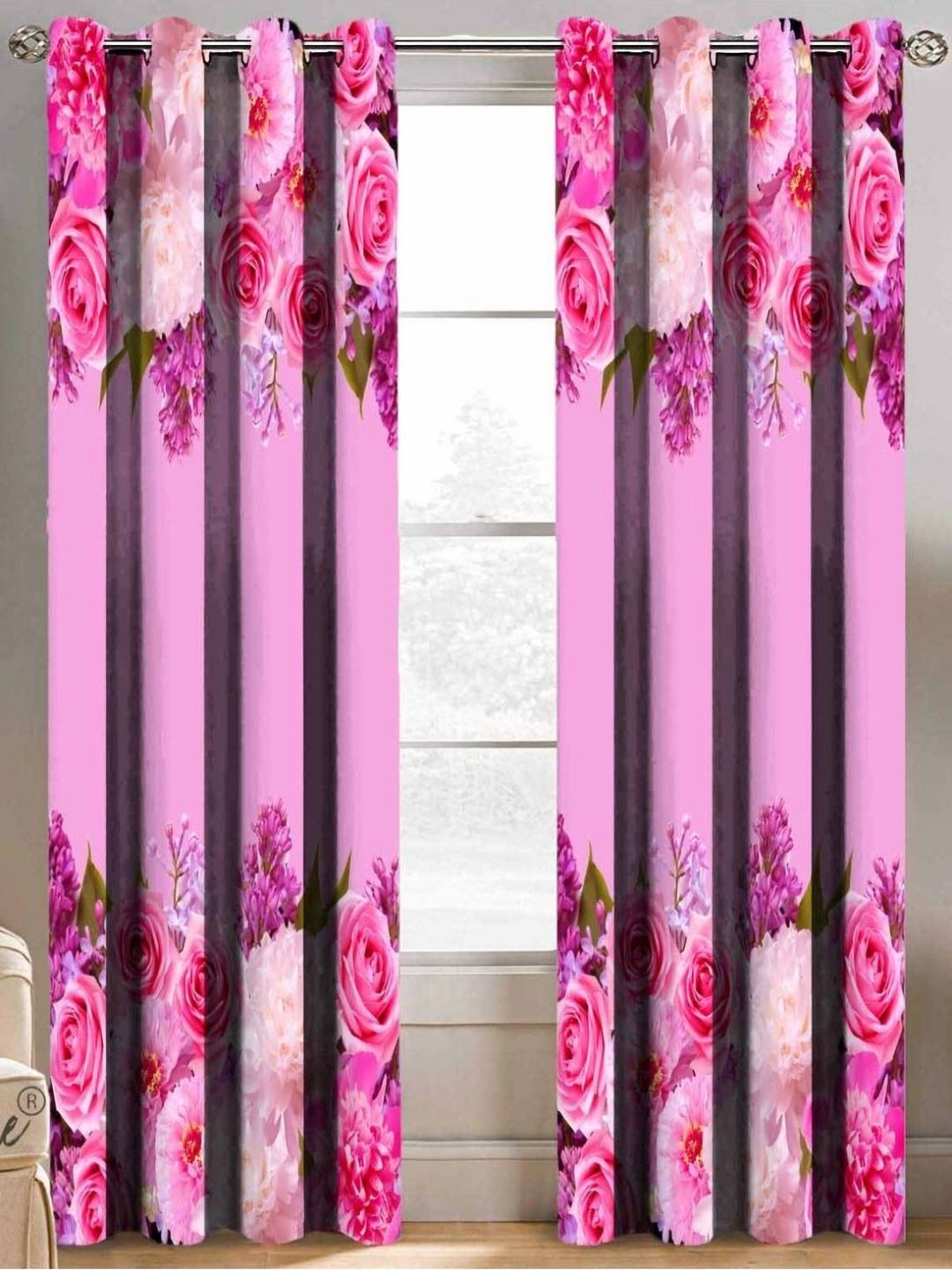 Aura Pink & Purple Set of 2 Floral Door