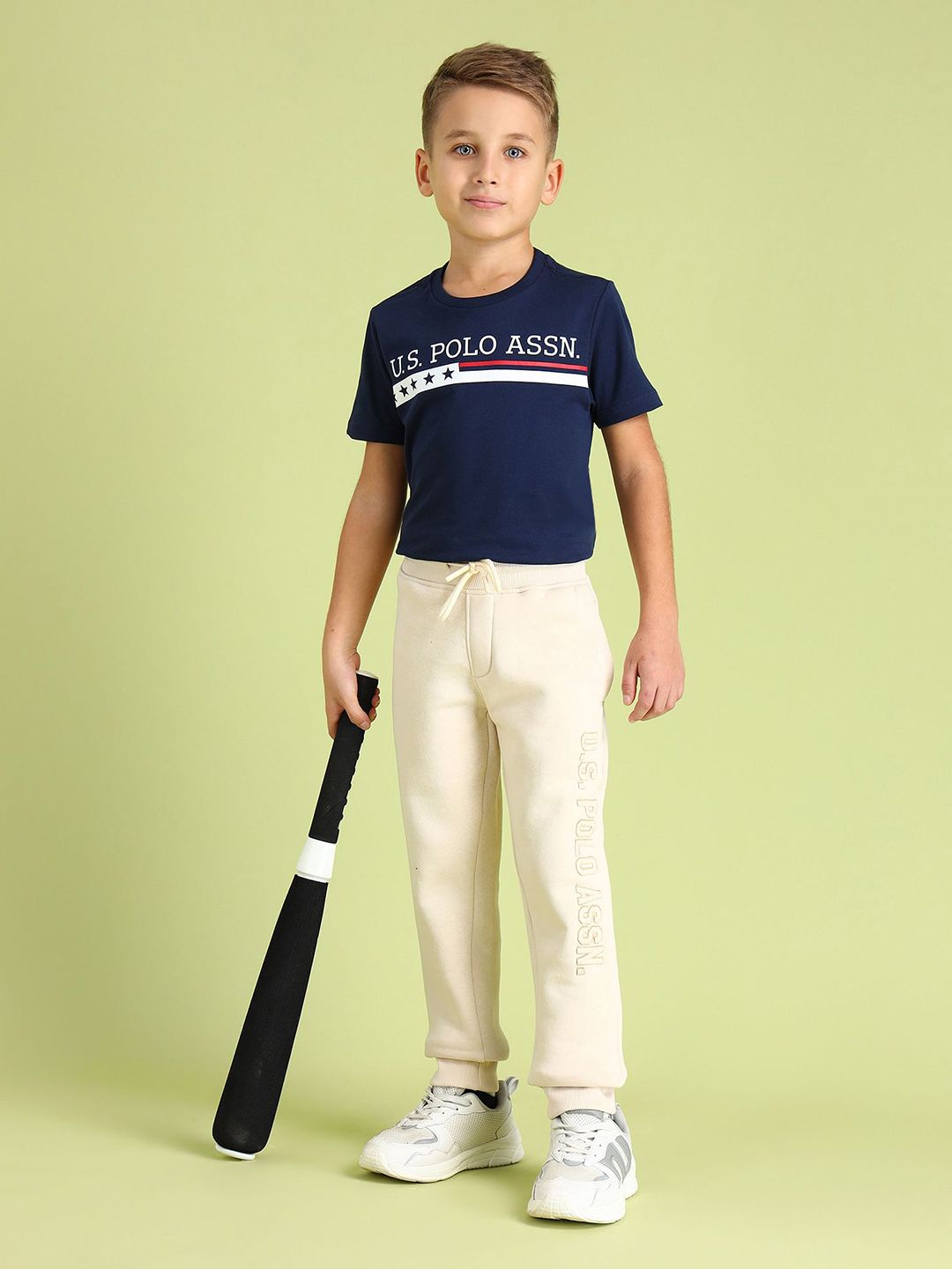 U.S. Polo Assn. Kids Boys Embroidered Regular Fit Joggers