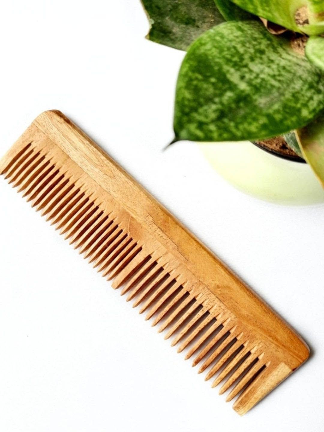FEELHIGH 100% Natural Neem Wood Comb For Hair Fall Control
