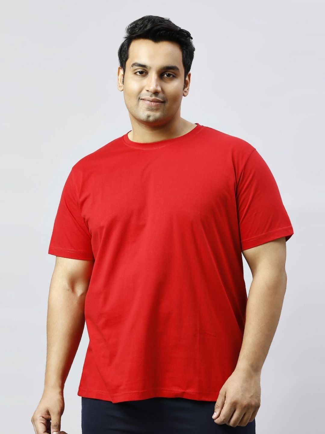 Xmex Plus Size Round Neck Cotton T-Shirt
