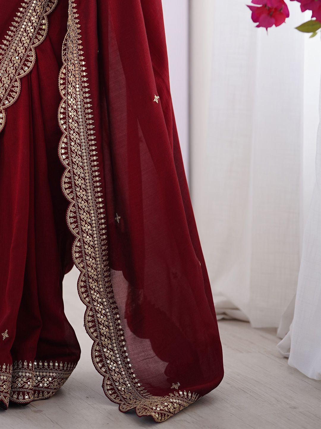 Embellished Embroidered Sequinned Heavy Work Sarees 5